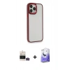MARSİLYAN™- iPhone 14 Pro Max Kılıf Eksen Doku Prime - Siyah Bilvis 5in1 5D Magic Hayalet Cam Ekran Koruyucu + Bilvis Titan Kamera Lens - GD