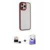 MARSİLYAN™- iPhone 14 Pro Max Kılıf Eksen Doku Prime - Siyah Bilvis 5in1 5D Magic Hayalet Cam Ekran Koruyucu + Bilvis Titan Kamera Lens - DNMR