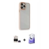 MARSİLYAN™- iPhone 14 Pro Max Kılıf Eksen Doku Prime - Siyah Bilvis 5in1 5D Magic Hayalet Cam Ekran Koruyucu + Bilvis Titan Kamera Lens - DNMR