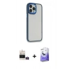 MARSİLYAN™- iPhone 14 Pro Max Kılıf Eksen Doku Prime - Siyah Bilvis 5in1 5D Magic Hayalet Cam Ekran Koruyucu + Gold Bilvis Titan Kamera Lens