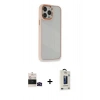 MARSİLYAN™- iPhone 14 Pro Max Kılıf Eksen Doku Prime - Siyah Bilvis Hayalet Cam Ekran Koruyucu + Bilvis Titan Kamera Lens - SH