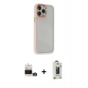 MARSİLYAN™- iPhone 14 Pro Max Kılıf Eksen Doku Prime - Siyah Bilvis Hayalet Cam Ekran Koruyucu + Bilvis Titan Kamera Lens - GD