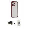 MARSİLYAN™- iPhone 14 Pro Max Kılıf Eksen Doku Prime - Siyah Bilvis Hayalet Cam Ekran Koruyucu + Raze Metal Kamera Lens - GD