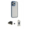 MARSİLYAN™- iPhone 14 Pro Max Kılıf Eksen Doku Prime - Siyah Bilvis Hayalet Cam Ekran Koruyucu + Raze Metal Kamera Lens - GD
