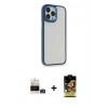 MARSİLYAN™- iPhone 14 Pro Max Kılıf Eksen Doku Prime - Siyah Buffer Cam Ekran Koruyucu + Bilvis Titan Kamera Lens - GD