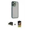MARSİLYAN™- iPhone 14 Pro Max Kılıf Eksen Doku Prime - Siyah Buffer Cam Ekran Koruyucu + Raze Metal Kamera Lens - GD