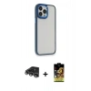 MARSİLYAN™- iPhone 14 Pro Max Kılıf Eksen Doku Prime - Siyah Buffer Cam Ekran Koruyucu + Raze Metal Kamera Lens - GS