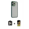 MARSİLYAN™- iPhone 14 Pro Max Kılıf Eksen Doku Prime - Siyah Buffer Cam Ekran Koruyucu + PVD Metal Kamera Lens - TU