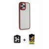 MARSİLYAN™- iPhone 14 Pro Max Kılıf Eksen Doku Prime - Siyah Buffer Cam Ekran Koruyucu + PVD Metal Kamera Lens - TU