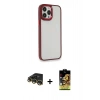 MARSİLYAN™- iPhone 14 Pro Max Kılıf Eksen Doku Prime - Siyah Buffer Cam Ekran Koruyucu + Raze Metal Kamera Lens - GD