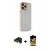 MARSİLYAN™- iPhone 14 Pro Max Kılıf Eksen Doku Prime - Siyah Buffer Cam Ekran Koruyucu + Raze Metal Kamera Lens - GD