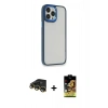 MARSİLYAN™- iPhone 14 Pro Max Kılıf Eksen Doku Prime - Siyah Buffer Cam Ekran Koruyucu + Raze Metal Kamera Lens - GD