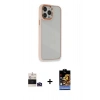 MARSİLYAN™- iPhone 14 Pro Max Kılıf Eksen Doku Prime - Siyah Buffer Hayalet Cam Ekran Koruyucu + Bilvis Titan Kamera Lens - DNMR