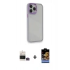 MARSİLYAN™- iPhone 14 Pro Max Kılıf Eksen Doku Prime - Siyah Buffer Hayalet Cam Ekran Koruyucu + Bilvis Titan Kamera Lens - GD