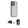 MARSİLYAN™- iPhone 14 Pro Max Kılıf Eksen Doku Prime - Siyah Buffer Hayalet Cam Ekran Koruyucu + Raze Metal Kamera Lens - GD
