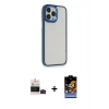 MARSİLYAN™- iPhone 14 Pro Max Kılıf Eksen Doku Prime - Siyah Buffer Hayalet Cam Ekran Koruyucu + Siyah Bilvis Titan Kamera Lens