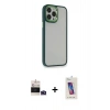 MARSİLYAN™- iPhone 14 Pro Max Kılıf Eksen Doku Prime - Siyah Joko 5D Cam + Bilvis Titan Kamera Lens - DNMR