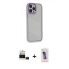 MARSİLYAN™- iPhone 14 Pro Max Kılıf Eksen Doku Prime - Siyah Joko 5D Cam + Bilvis Titan Kamera Lens - DNMR