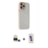 MARSİLYAN™- iPhone 14 Pro Max Kılıf Eksen Doku Prime - Siyah Joko 5D Cam + Bilvis Titan Kamera Lens - GD