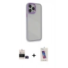 MARSİLYAN™- iPhone 14 Pro Max Kılıf Eksen Doku Prime - Siyah Joko 5D Cam + Bilvis Titan Kamera Lens - SH