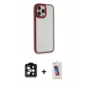 MARSİLYAN™- iPhone 14 Pro Max Kılıf Eksen Doku Prime - Siyah Joko 5D Cam + PVD Metal Kamera Lens - TU