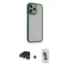MARSİLYAN™- iPhone 14 Pro Max Kılıf Eksen Doku Prime - Siyah Joko 5D Cam + Raze Metal Kamera Lens - GD