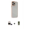 MARSİLYAN™- iPhone 14 Pro Max Kılıf Eksen Doku Prime - Siyah Joko Magic 5D Hayalet Cam + Bilvis Titan Kamera Lens - SH