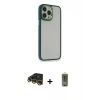 MARSİLYAN™- iPhone 14 Pro Max Kılıf Eksen Doku Prime - Siyah Joko Magic 5D Hayalet Cam + Gold Raze Metal Kamera Lens