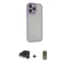 MARSİLYAN™- iPhone 14 Pro Max Kılıf Eksen Doku Prime - Siyah Joko Magic 5D Hayalet Cam + Raze Metal Kamera Lens - GS