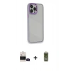 MARSİLYAN™- iPhone 14 Pro Max Kılıf Eksen Doku Prime - Siyah Joko Magic 5D Hayalet Cam + Siyah Bilvis Titan Kamera Lens