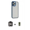 MARSİLYAN™- iPhone 14 Pro Max Kılıf Eksen Doku Prime - Siyah Joko Magic 5D Hayalet Cam + PVD Metal Kamera Lens - TU