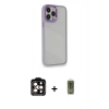 MARSİLYAN™- iPhone 14 Pro Max Kılıf Eksen Doku Prime - Siyah Joko Magic 5D Hayalet Cam + PVD Metal Kamera Lens - TU