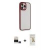 MARSİLYAN™- iPhone 14 Pro Max Kılıf Eksen Doku Prime - Siyah Mat Seramik Nano Ekran Koruyucu + Bilvis Titan Kamera Lens - GS