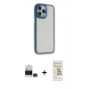 MARSİLYAN™- iPhone 14 Pro Max Kılıf Eksen Doku Prime - Siyah Mat Seramik Nano Ekran Koruyucu + Bilvis Titan Kamera Lens - DNMR