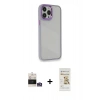 MARSİLYAN™- iPhone 14 Pro Max Kılıf Eksen Doku Prime - Siyah Mat Seramik Nano Ekran Koruyucu + Bilvis Titan Kamera Lens - GS