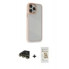 MARSİLYAN™- iPhone 14 Pro Max Kılıf Eksen Doku Prime - Siyah Mat Seramik Nano Ekran Koruyucu + Raze Metal Kamera Lens - GD