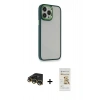 MARSİLYAN™- iPhone 14 Pro Max Kılıf Eksen Doku Prime - Siyah Mat Seramik Nano Ekran Koruyucu + Raze Metal Kamera Lens - GD