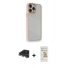 MARSİLYAN™- iPhone 14 Pro Max Kılıf Eksen Doku Prime - Siyah Mat Seramik Nano Ekran Koruyucu + Raze Metal Kamera Lens - GS
