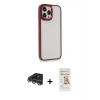 MARSİLYAN™- iPhone 14 Pro Max Kılıf Eksen Doku Prime - Siyah Mat Seramik Nano Ekran Koruyucu + Raze Metal Kamera Lens - GS