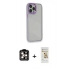 MARSİLYAN™- iPhone 14 Pro Max Kılıf Eksen Doku Prime - Siyah Mat Seramik Nano Ekran Koruyucu + PVD Metal Kamera Lens - TU