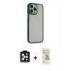 MARSİLYAN™- iPhone 14 Pro Max Kılıf Eksen Doku Prime - Siyah Mat Seramik Nano Ekran Koruyucu + PVD Metal Kamera Lens - TU