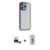 MARSİLYAN™- iPhone 14 Pro Max Kılıf Eksen Doku Prime - Siyah Polymer Nano Ekran Koruyucu + Bilvis Titan Kamera Lens - GS