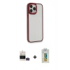 MARSİLYAN™- iPhone 14 Pro Max Kılıf Eksen Doku Prime - Siyah Polymer Nano Ekran Koruyucu + Bilvis Titan Kamera Lens - GD