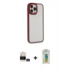 MARSİLYAN™- iPhone 14 Pro Max Kılıf Eksen Doku Prime - Siyah Polymer Nano Ekran Koruyucu + Bilvis Titan Kamera Lens - GS