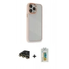 MARSİLYAN™- iPhone 14 Pro Max Kılıf Eksen Doku Prime - Siyah Polymer Nano Ekran Koruyucu + Raze Metal Kamera Lens - GD