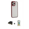 MARSİLYAN™- iPhone 14 Pro Max Kılıf Eksen Doku Prime - Siyah Polymer Nano Ekran Koruyucu + Raze Metal Kamera Lens - GD