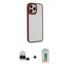 MARSİLYAN™- iPhone 14 Pro Max Kılıf Eksen Doku Prime - Siyah Polymer Nano Ekran Koruyucu + Siyah Bilvis Titan Kamera Lens