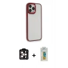 MARSİLYAN™- iPhone 14 Pro Max Kılıf Eksen Doku Prime - Siyah Polymer Nano Ekran Koruyucu + PVD Metal Kamera Lens - TU