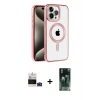 MARSİLYAN™- iPhone 14 Pro Max Kılıf Eksen Form Koleksiyonu - Şeffaf 360 Full Body Arka Koruyucu + Bilvis Titan Kamera Lens - DNMR
