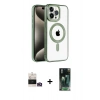 MARSİLYAN™- iPhone 14 Pro Max Kılıf Eksen Form Koleksiyonu - Şeffaf 360 Full Body Arka Koruyucu + Bilvis Titan Kamera Lens - GD